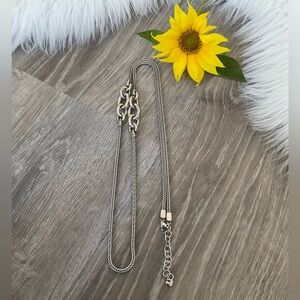 🌼 BRIGHTON Retired Long Chunky Silver Link Adjustable Necklace